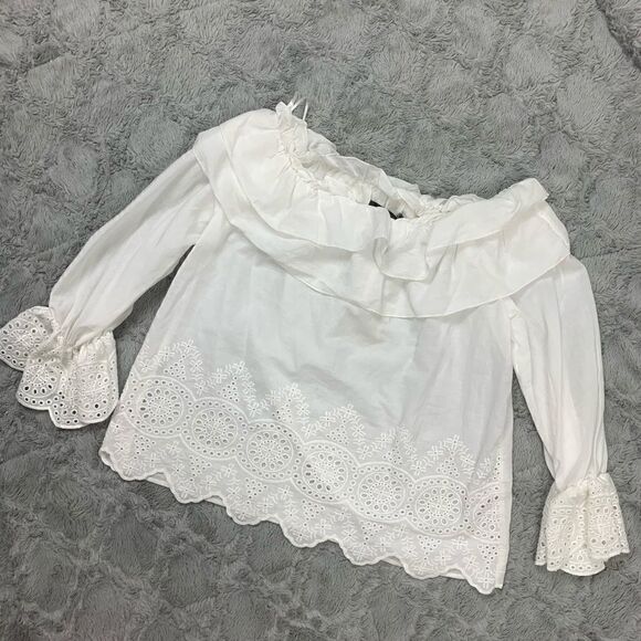 Zara off the shoulder eyelet blouse - Picture 4 of 7
